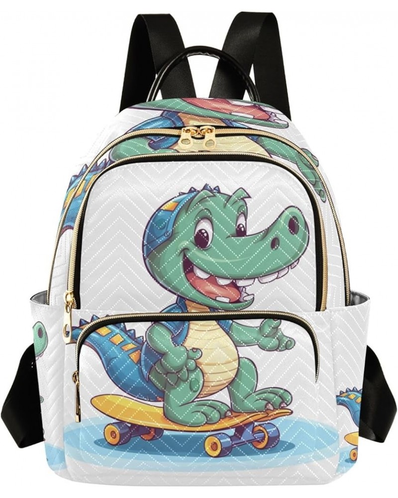 Small Backpack Purse for Women, Dinosaur Skateboard Travel Bag Casual Daypack Shoulder Bag Small $17.64 Backpacks