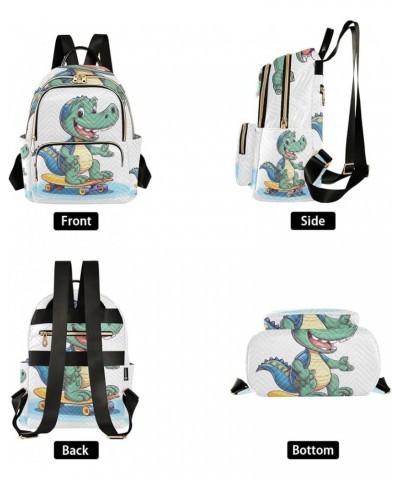 Small Backpack Purse for Women, Dinosaur Skateboard Travel Bag Casual Daypack Shoulder Bag Small $17.64 Backpacks