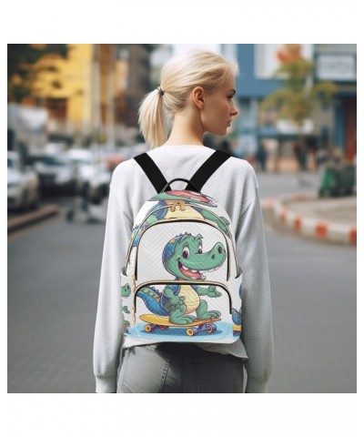 Small Backpack Purse for Women, Dinosaur Skateboard Travel Bag Casual Daypack Shoulder Bag Small $17.64 Backpacks