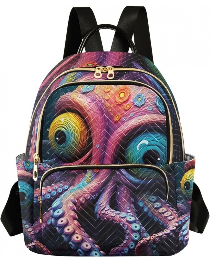 Owl Couple Heart Shape Cloud Women Backpack Purse Quilted Anti Theft Travel Backpack Big Eyes Marine Life Medium $18.71 Backp...