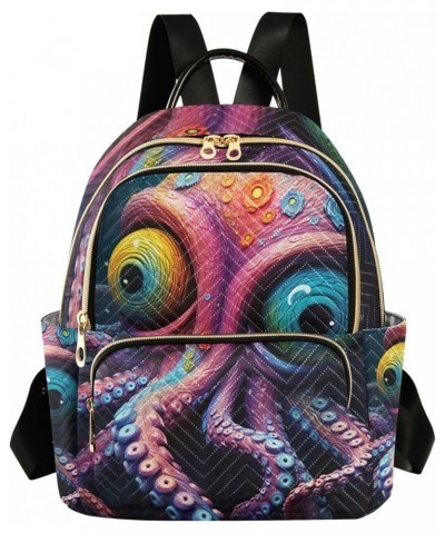 Owl Couple Heart Shape Cloud Women Backpack Purse Quilted Anti Theft Travel Backpack Big Eyes Marine Life Medium $18.71 Backp...