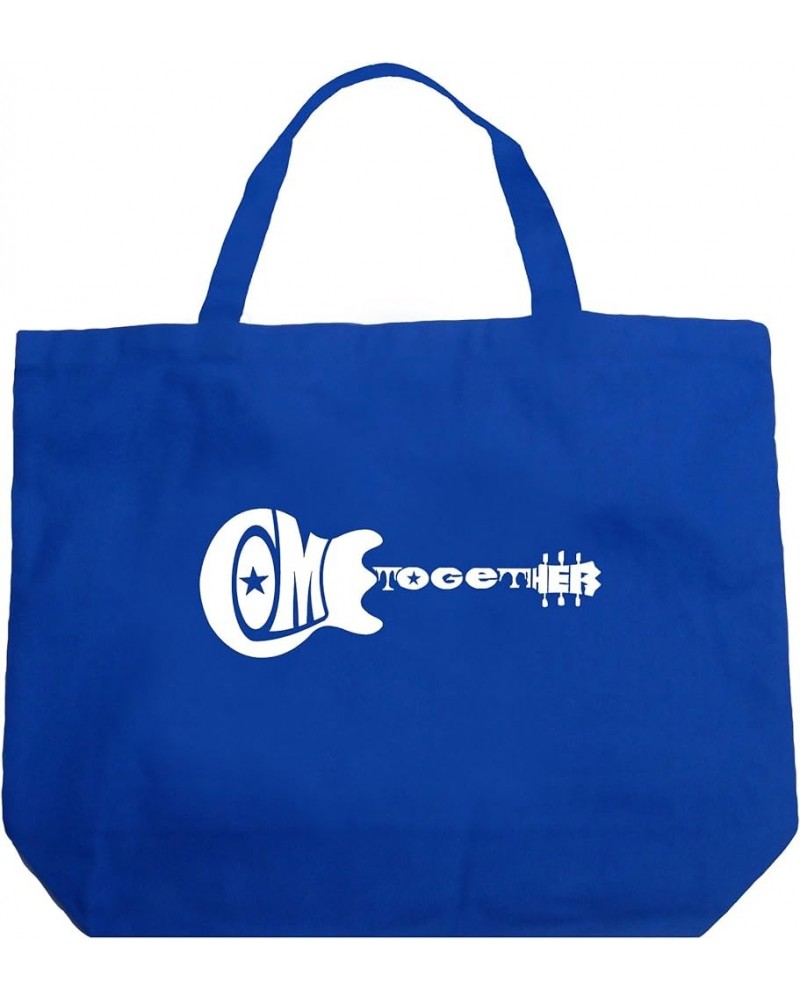 Word Art Large Tote Bag - Come Together Black Royal Blue $10.82 Totes