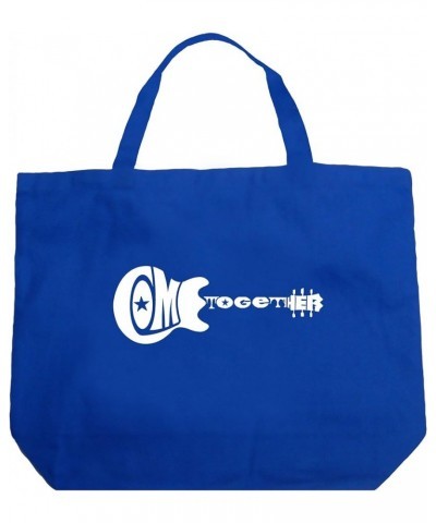 Word Art Large Tote Bag - Come Together Black Royal Blue $10.82 Totes