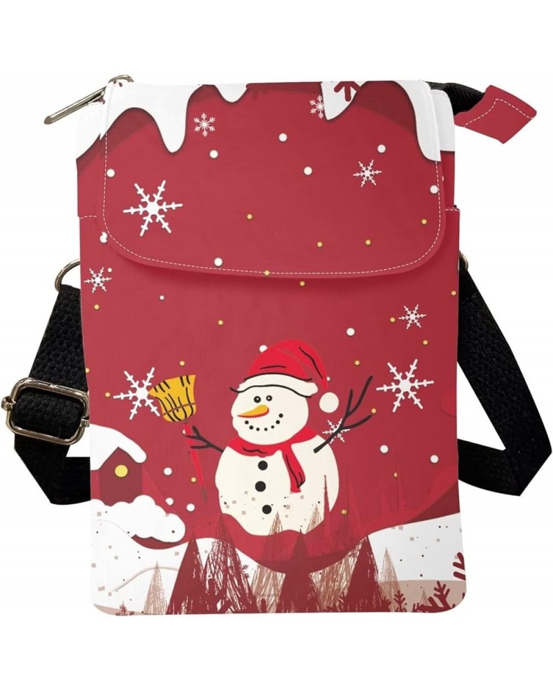 Crossbody Purse Shoulder Bag Sling Bags for Women Girls Casual Travel Multipurpose Daypacks Floral Handbag Snowman $14.03 Sho...