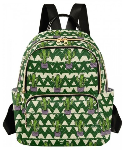 Summer Cactus Geometric Women's Backpack Purse Causal Daypack Work Travel College Business Trip Bag Shoulder Bag Small $19.19...