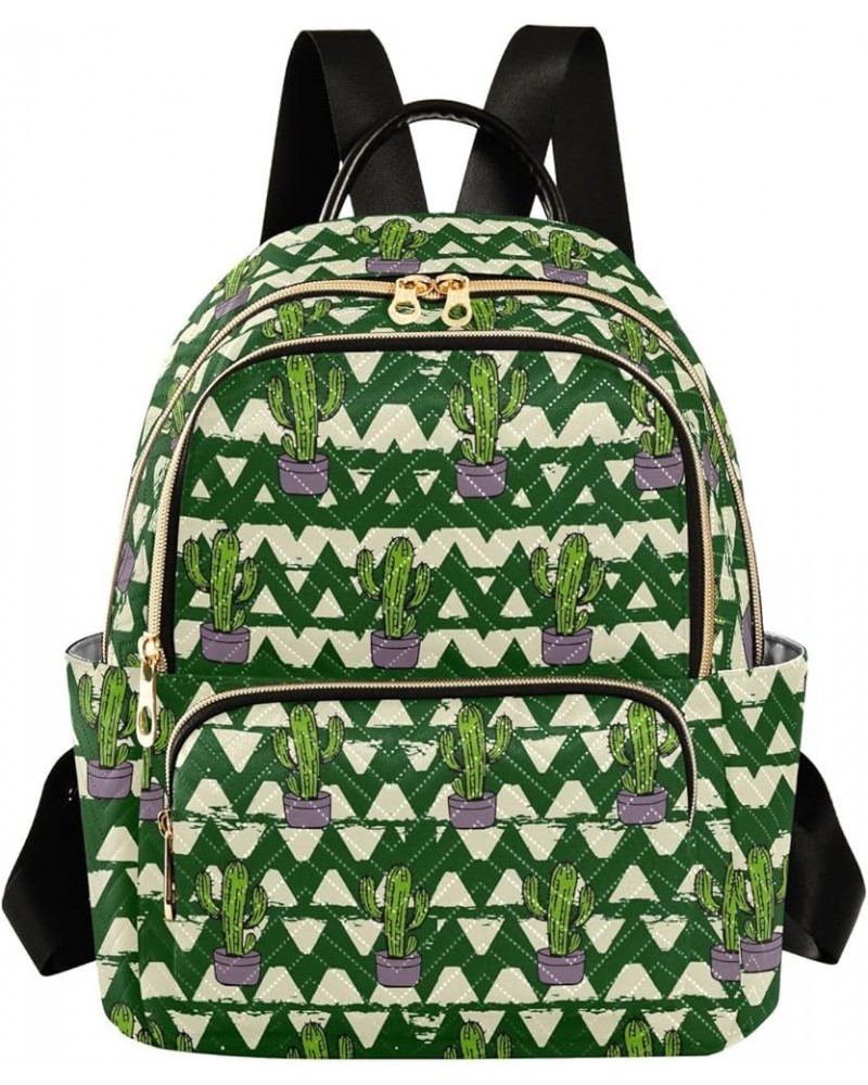 Summer Cactus Geometric Women's Backpack Purse Causal Daypack Work Travel College Business Trip Bag Shoulder Bag Small $19.19...