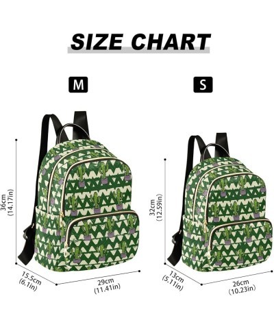 Summer Cactus Geometric Women's Backpack Purse Causal Daypack Work Travel College Business Trip Bag Shoulder Bag Small $19.19...