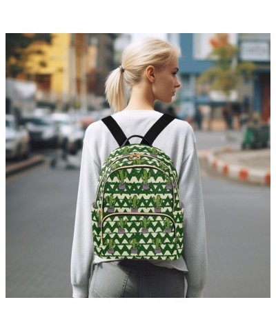 Summer Cactus Geometric Women's Backpack Purse Causal Daypack Work Travel College Business Trip Bag Shoulder Bag Small $19.19...