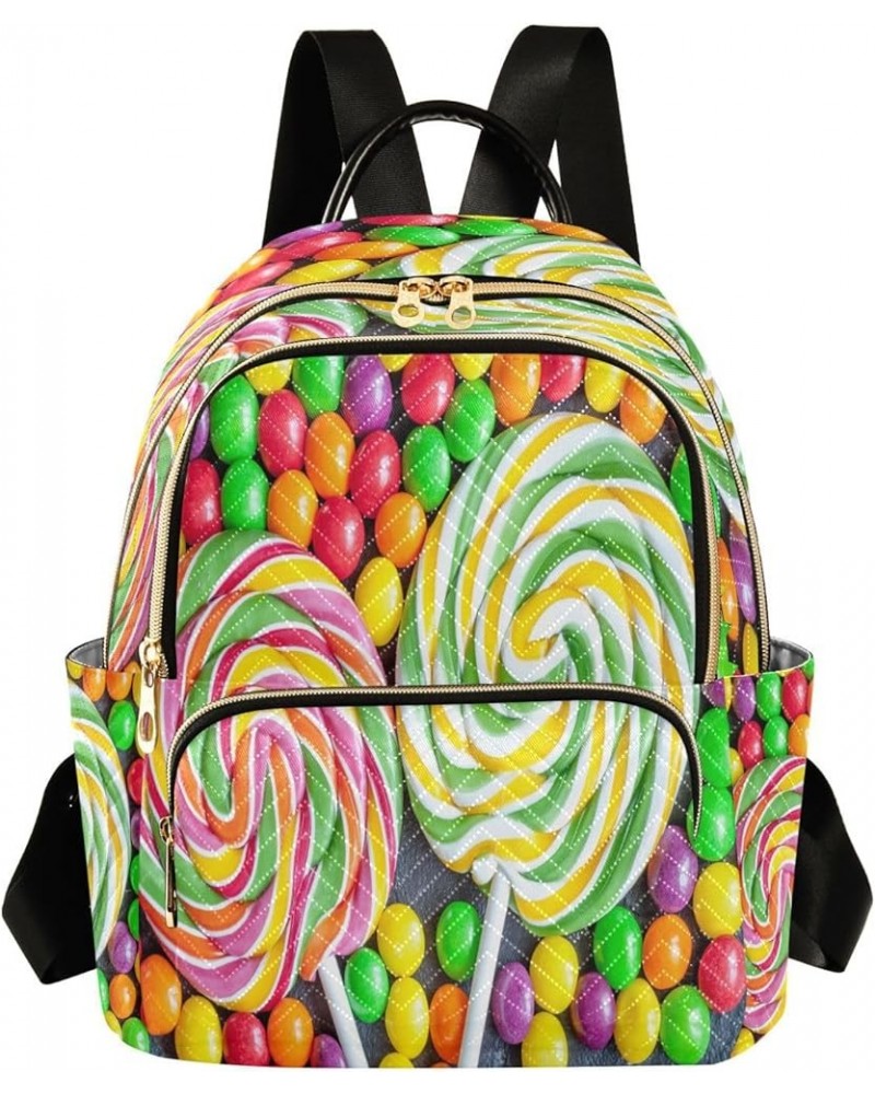 Rainbow Candy Women Backpack Purse Ladies Fashion Shoulder Bag Daypack Travel Bag 10L Small $15.75 Backpacks