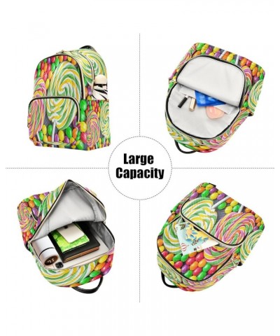 Rainbow Candy Women Backpack Purse Ladies Fashion Shoulder Bag Daypack Travel Bag 10L Small $15.75 Backpacks