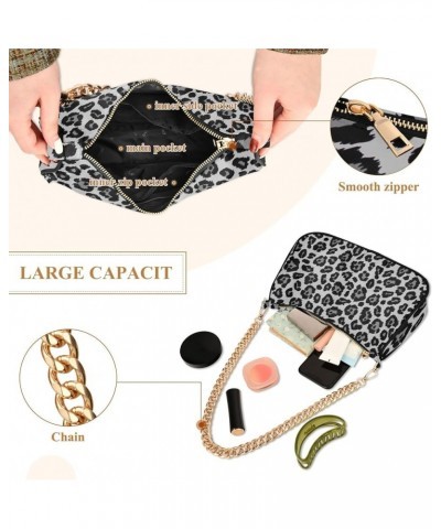 Dark Blue Geometrics Chain Shoulder Bag for Women Chain Purse Tote Handbags Chic Pattern Animal Print $14.70 Handbags