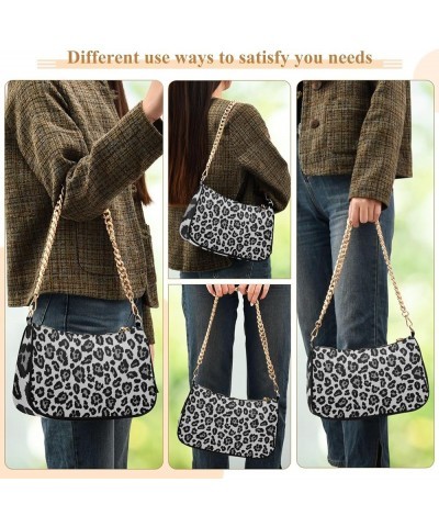 Dark Blue Geometrics Chain Shoulder Bag for Women Chain Purse Tote Handbags Chic Pattern Animal Print $14.70 Handbags