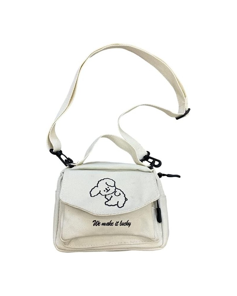 Women's Hand-held Canvas Cross-body Bag Kawaii Purse Cross-body Bag Cute Wallet Y2k Bag Y2k Accessories White $10.00 Crossbod...