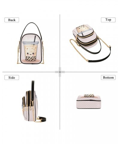 Kawaii Bubble Tea Small Crossbody Bags for Women Cell Phone Shoulder Purse Handbags Wallet 21217174 $15.11 Crossbody Bags