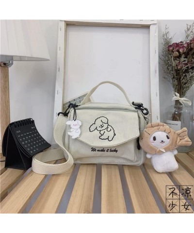 Women's Hand-held Canvas Cross-body Bag Kawaii Purse Cross-body Bag Cute Wallet Y2k Bag Y2k Accessories White $10.00 Crossbod...