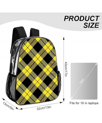 Clear Backpack Compatible with Red Checkered - Large Clear Backpack Heavy Duty Transparent Backpack, See Through Backpack Cle...