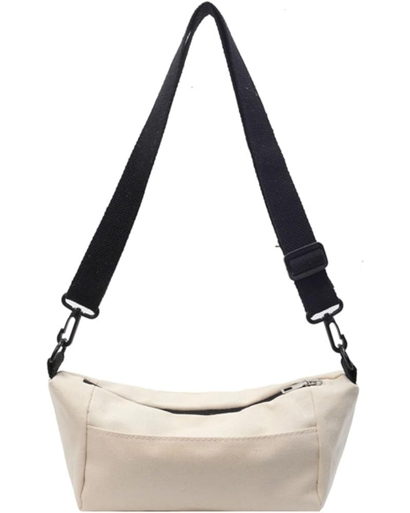 Stylish Canvas Shoulder Bag For Men And Women Unique Single Strap Crossbody Pack Showcasing Personal Charm Beige $8.18 Crossb...