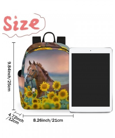 Animal Horse Sunflower Mini Backpack for Women Girls, Small Backpack Purse Travel Casual Daypack Lightweight Shoulder Bag $18...