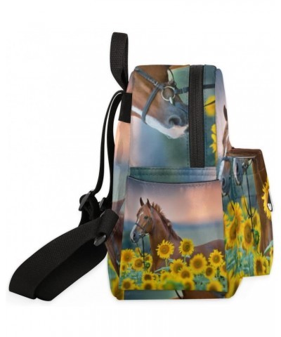 Animal Horse Sunflower Mini Backpack for Women Girls, Small Backpack Purse Travel Casual Daypack Lightweight Shoulder Bag $18...