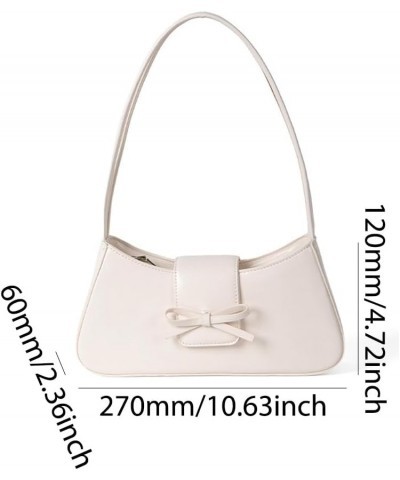 Small Shoulder Bag Y2K Purse for Women PU Leather Handbag Trendy Bow Underarm Bag Fashion Satchel Purse A-white $13.01 Should...