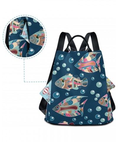 Tribal Flat Fishes Backpack for Women, Fashion Anti Theft Casual Daypack Shoulder Bag Purse for Travel Work 15 inches $19.27 ...