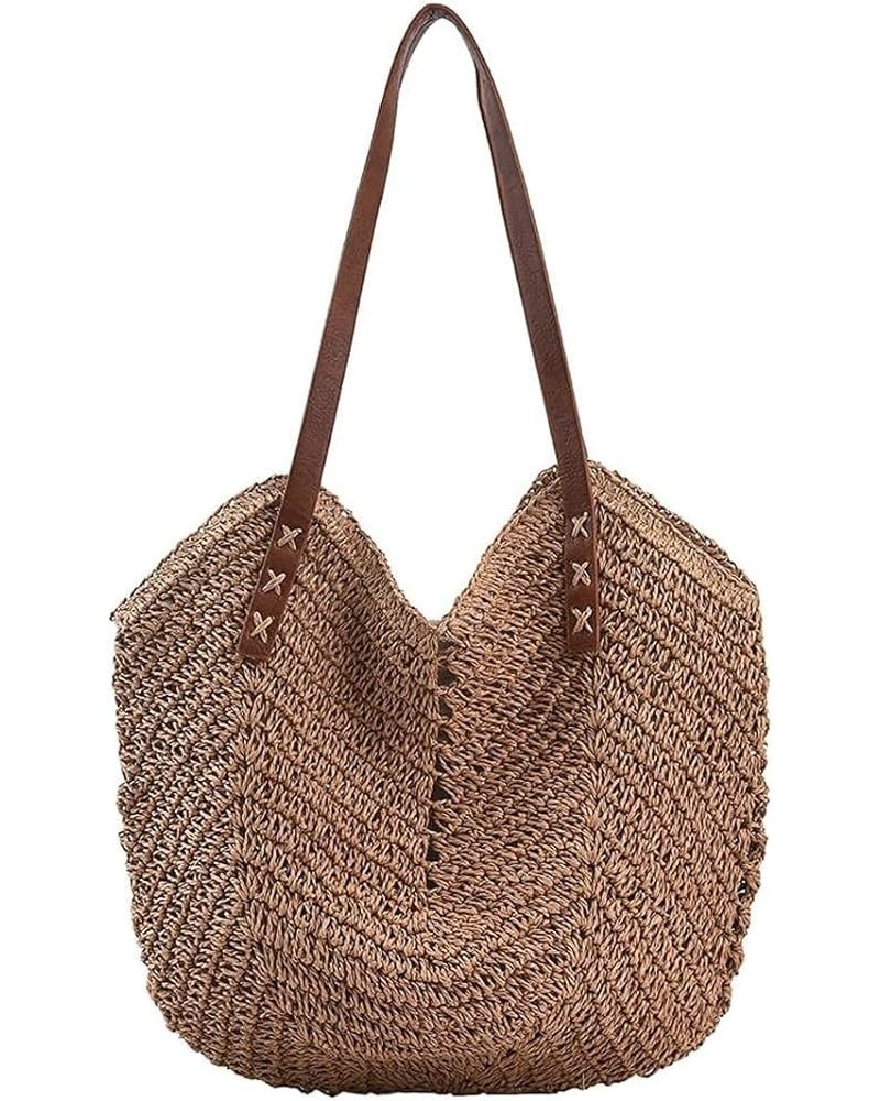 Straw Hobo Bags for Women Casual Large Beach Purse Lightweight Woven Tote Bag Travel Shoulder Handbag for Summer Light Brown ...