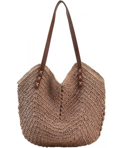 Straw Hobo Bags for Women Casual Large Beach Purse Lightweight Woven Tote Bag Travel Shoulder Handbag for Summer Light Brown ...