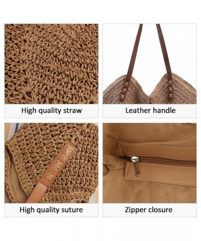 Straw Hobo Bags for Women Casual Large Beach Purse Lightweight Woven Tote Bag Travel Shoulder Handbag for Summer Light Brown ...