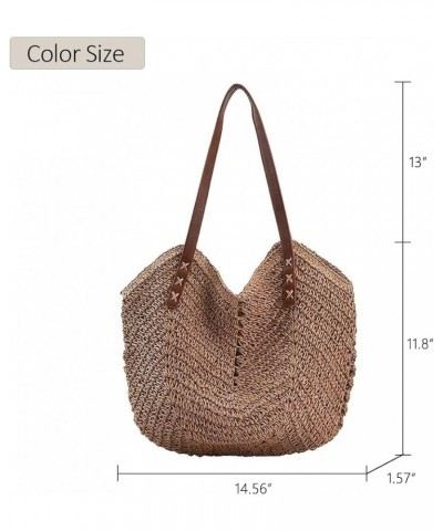 Straw Hobo Bags for Women Casual Large Beach Purse Lightweight Woven Tote Bag Travel Shoulder Handbag for Summer Light Brown ...