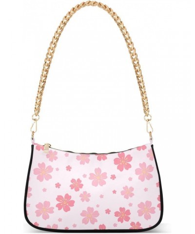 Shoulder Bag for Women, Cute Pink Floral Print Tote Bag Small Purses Cute Mini Zipper Handbag with Chain Strap $17.39 Shoulde...