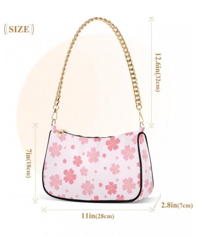 Shoulder Bag for Women, Cute Pink Floral Print Tote Bag Small Purses Cute Mini Zipper Handbag with Chain Strap $17.39 Shoulde...