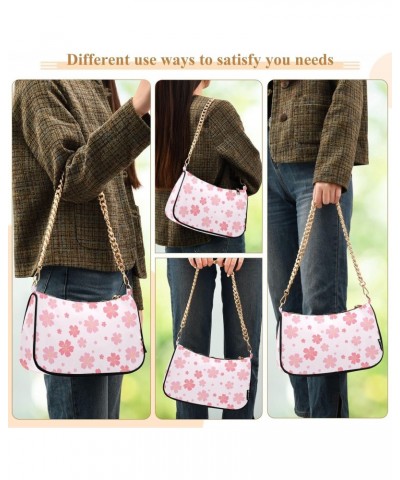 Shoulder Bag for Women, Cute Pink Floral Print Tote Bag Small Purses Cute Mini Zipper Handbag with Chain Strap $17.39 Shoulde...