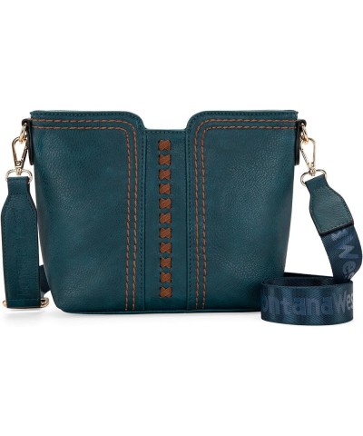 Small Crossbody bags for Women Cross Body Purses Shoulder Handbags with Wide Guitar Strap Teal Blue $16.95 Crossbody Bags