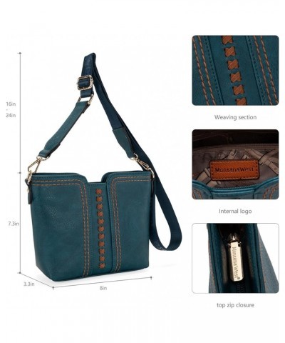 Small Crossbody bags for Women Cross Body Purses Shoulder Handbags with Wide Guitar Strap Teal Blue $16.95 Crossbody Bags