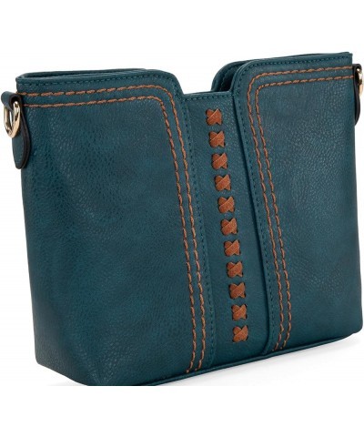 Small Crossbody bags for Women Cross Body Purses Shoulder Handbags with Wide Guitar Strap Teal Blue $16.95 Crossbody Bags