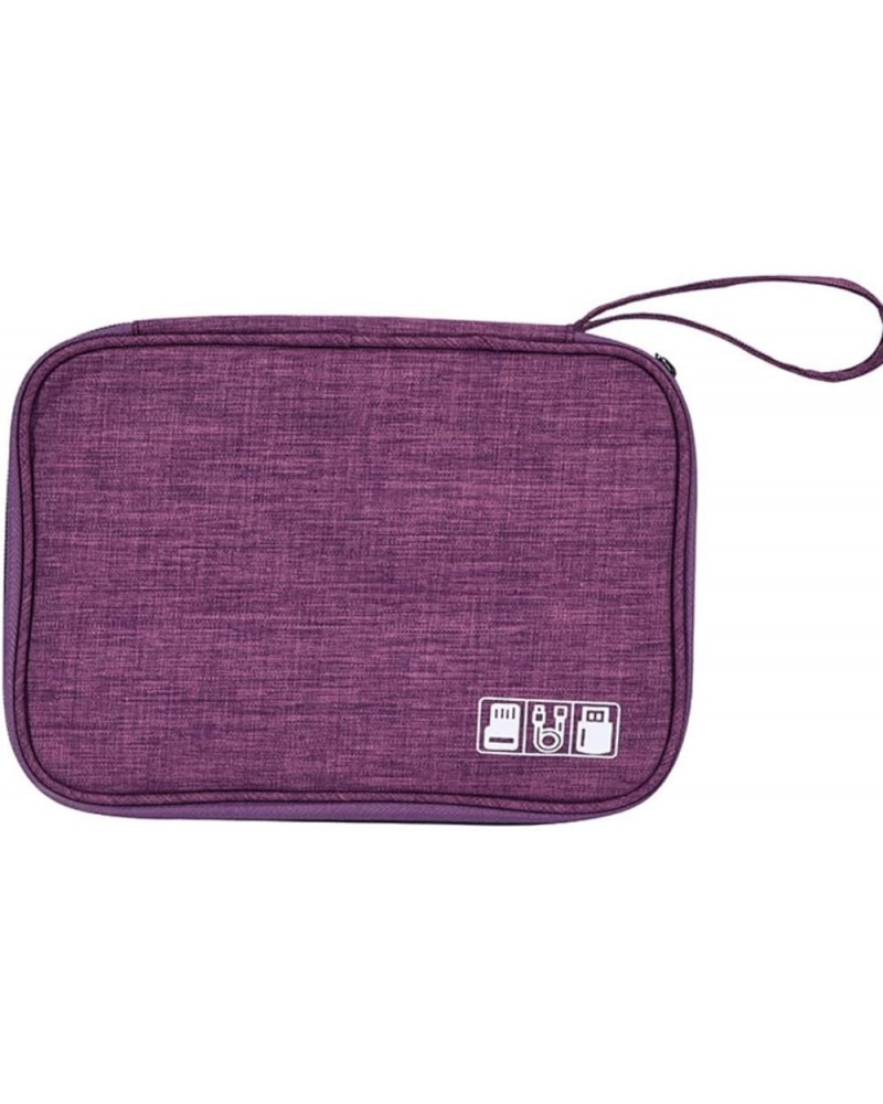 Portable Storage Bag for Cable Earphone USB Charger, Cable Organizer Cable Case (Red) Purple $10.63 Totes