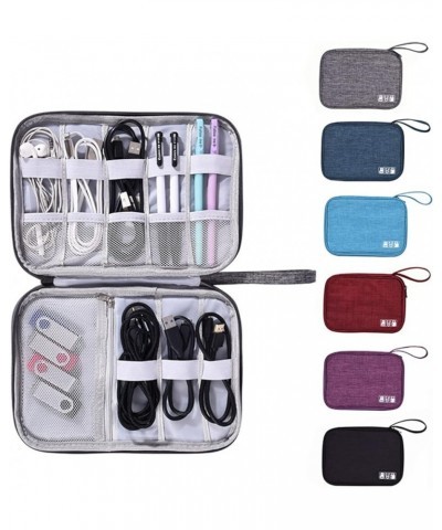 Portable Storage Bag for Cable Earphone USB Charger, Cable Organizer Cable Case (Red) Purple $10.63 Totes