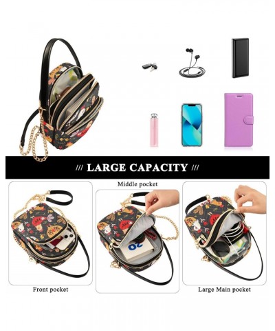 Rooster Chickens Animal Crossbody Bag for Women Cell Phone Purse Wallet with Removable Chain Shoulder Handbag for Travel Pass...