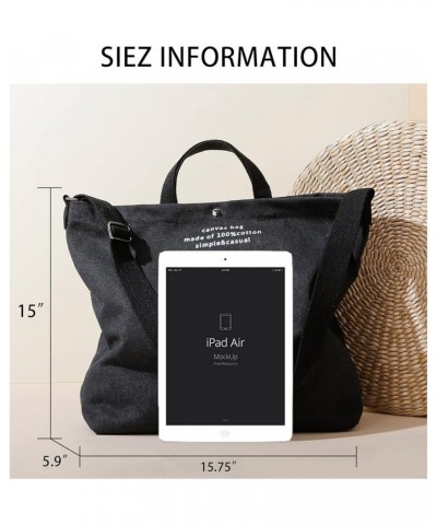 Canvas Tote Bag for Women, Travel Crossbody Bag, Handbag for School and Office Grey $13.44 Totes