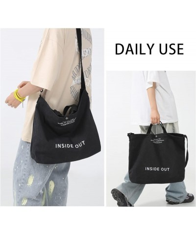 Canvas Tote Bag for Women, Travel Crossbody Bag, Handbag for School and Office Grey $13.44 Totes