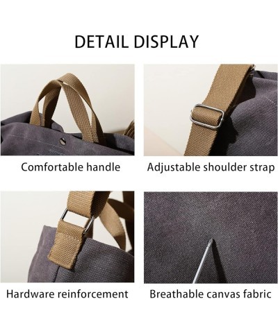 Canvas Tote Bag for Women, Travel Crossbody Bag, Handbag for School and Office Grey $13.44 Totes