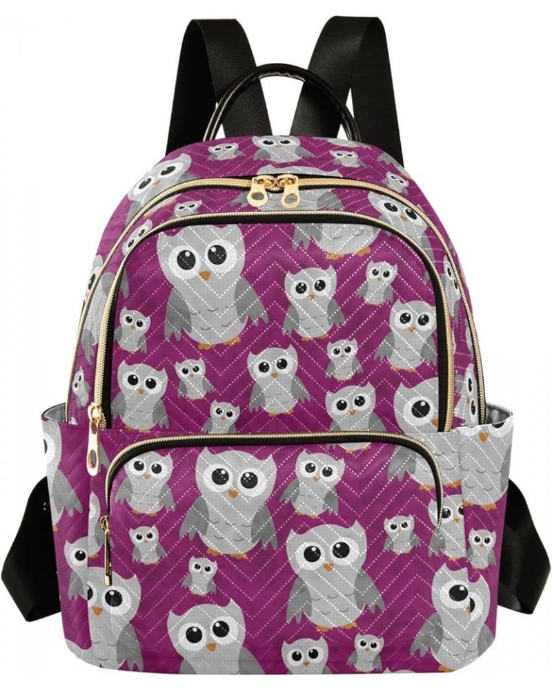 Gray Owls Pink Backpack Purse for Women Fashion Ladies Shoulder Bags Travel Bag Back Pack Handbag Lady Purse,M Medium $14.70 ...