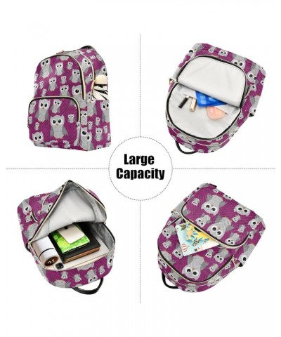 Gray Owls Pink Backpack Purse for Women Fashion Ladies Shoulder Bags Travel Bag Back Pack Handbag Lady Purse,M Medium $14.70 ...