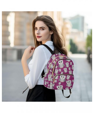 Gray Owls Pink Backpack Purse for Women Fashion Ladies Shoulder Bags Travel Bag Back Pack Handbag Lady Purse,M Medium $14.70 ...