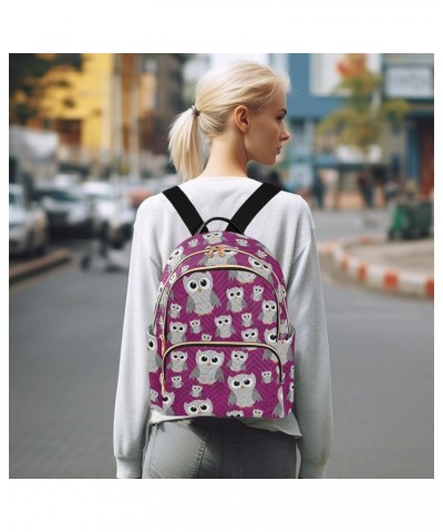 Gray Owls Pink Backpack Purse for Women Fashion Ladies Shoulder Bags Travel Bag Back Pack Handbag Lady Purse,M Medium $14.70 ...