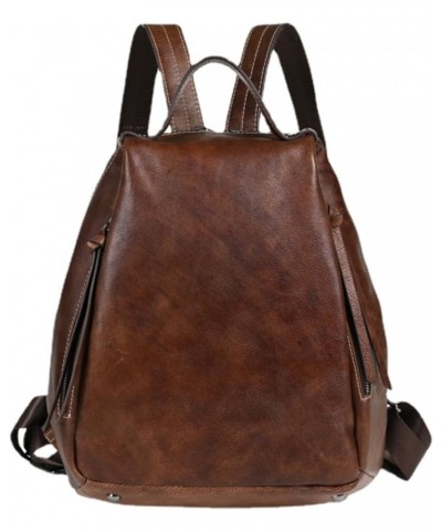 Women/Men Genuine Cow Leather Backpack Purse for Women Handbags Tote Travel Bag Vintage Bags Zipper (Brown) Coffee $37.92 Totes