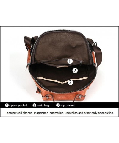 Women/Men Genuine Cow Leather Backpack Purse for Women Handbags Tote Travel Bag Vintage Bags Zipper (Brown) Coffee $37.92 Totes