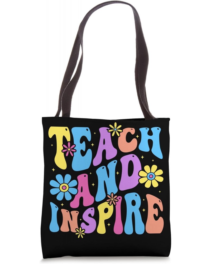 Teach Inspire Groovy Retro Teacher Tote Bag $13.50 Totes