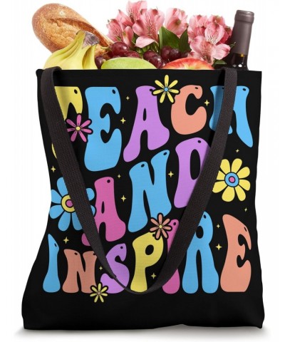 Teach Inspire Groovy Retro Teacher Tote Bag $13.50 Totes