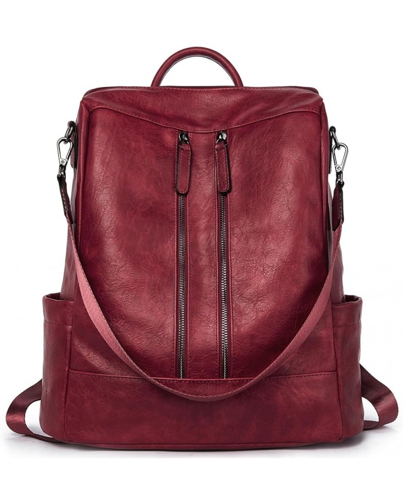 LYANYAN Backpack Purse for Women, PU Leather Anti Theft Travel Backpack Purse Shoulder Bags with Tassel Z-wine Red $20.40 Bac...